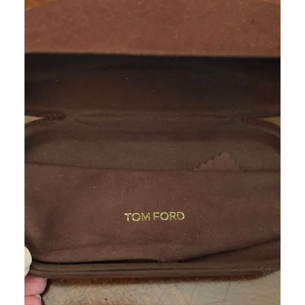 TOM FORD - EUC Brown Suede Hard Clamshell Eyeglasses Case